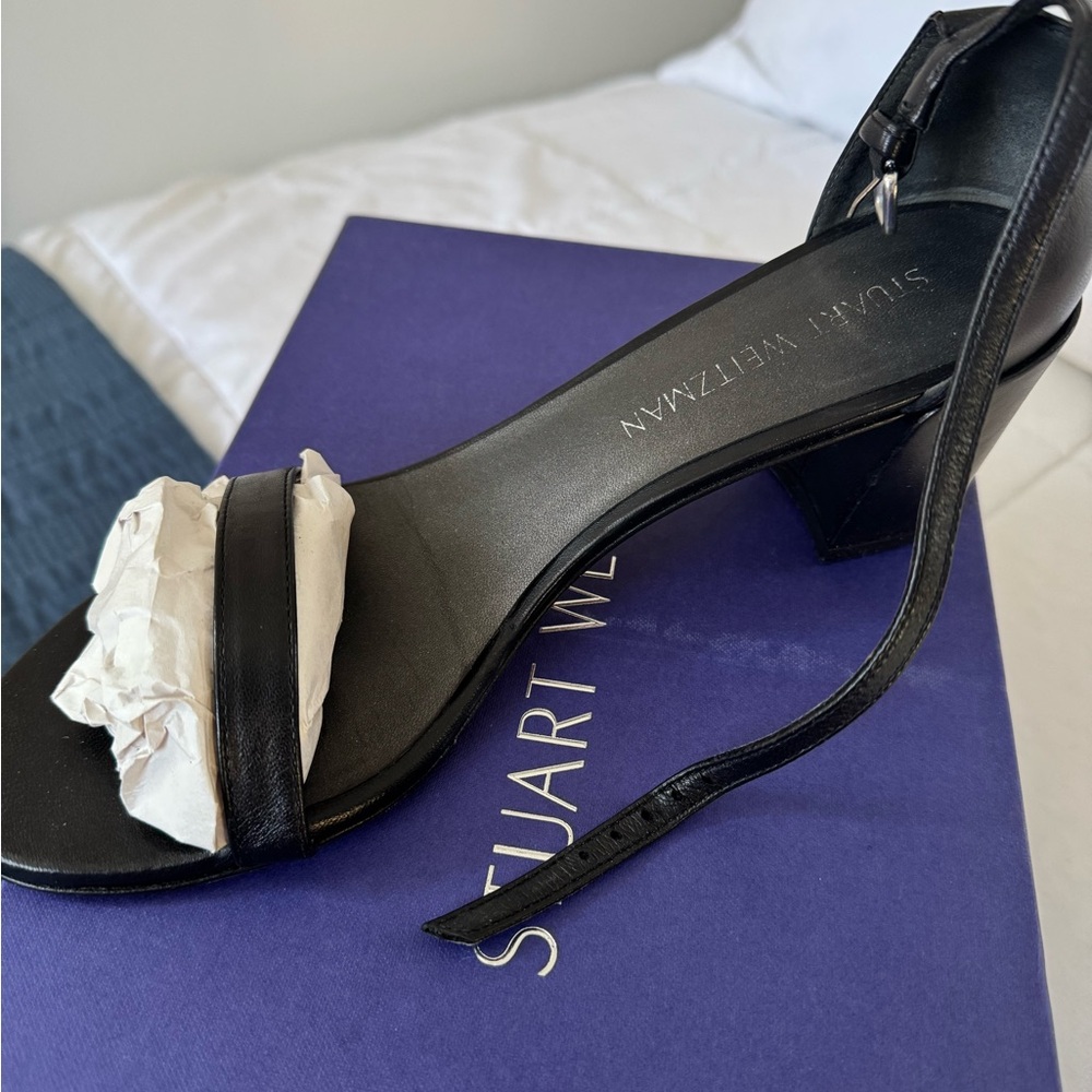 Stuart Weitzman Black Heeled Sandals